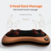 Shiatsu massagekudde för nacke och rygg med värme