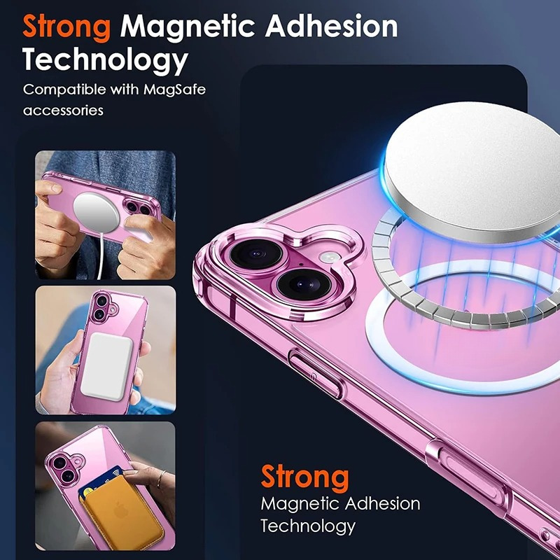 Iphone 16 plus magnetiskt mobilskal magsafe kompatibel genomskinligt - bild 8