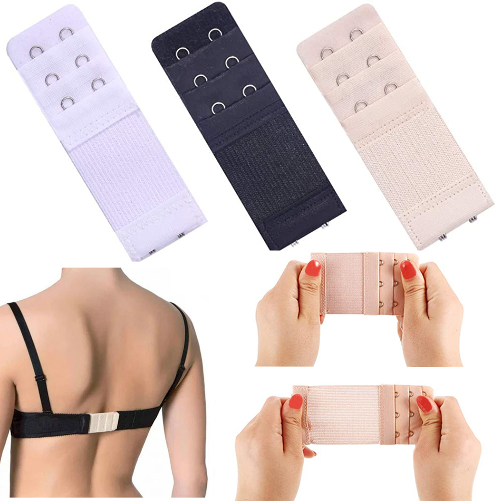 3-pack bh-förlängare svart, vit och beige