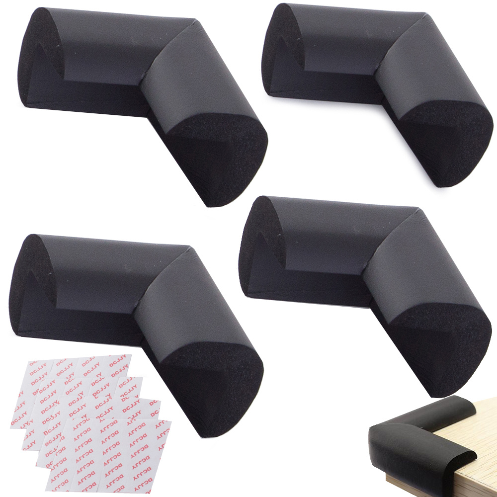 Hörnskydd i skum 4-pack svart