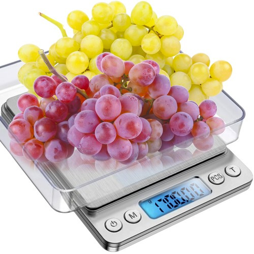Digital kjøkkenvekt brevvekt med 2 skåler 2 kg 0,1 g