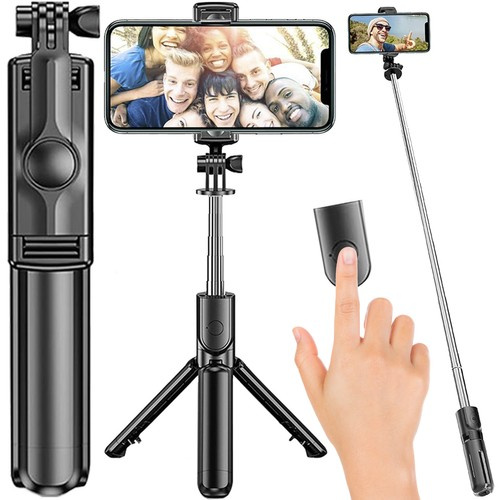 Selfie-stick 2-i-1 mobilstativ med fjärrkontroll