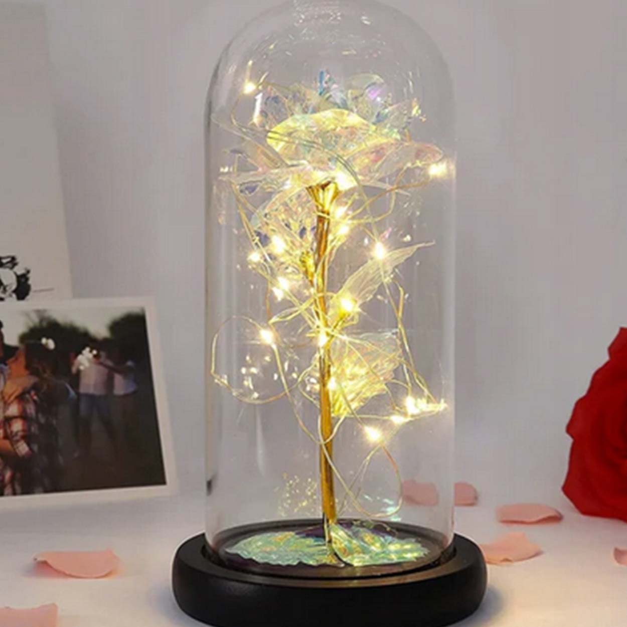 24k gullbelagt diamantrose i gaveemballasje evighetsrose - bilde 9