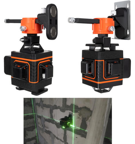 16-linjers laserpass | 4d 360° korslaser med 2st batterier och 3st fästen - bild 9