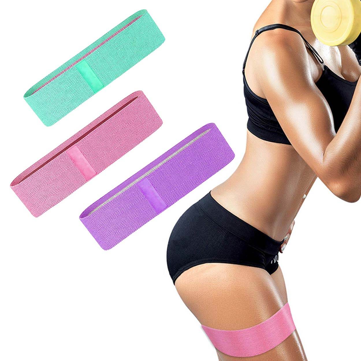 Träningsband | 3-pack elastiska motståndsband för träning - bild 9