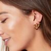 3st creoler simple hoops örhängen i rostfritt stål guld