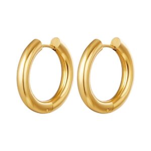 Creoler hoops örhängen i rostfritt stål guld large