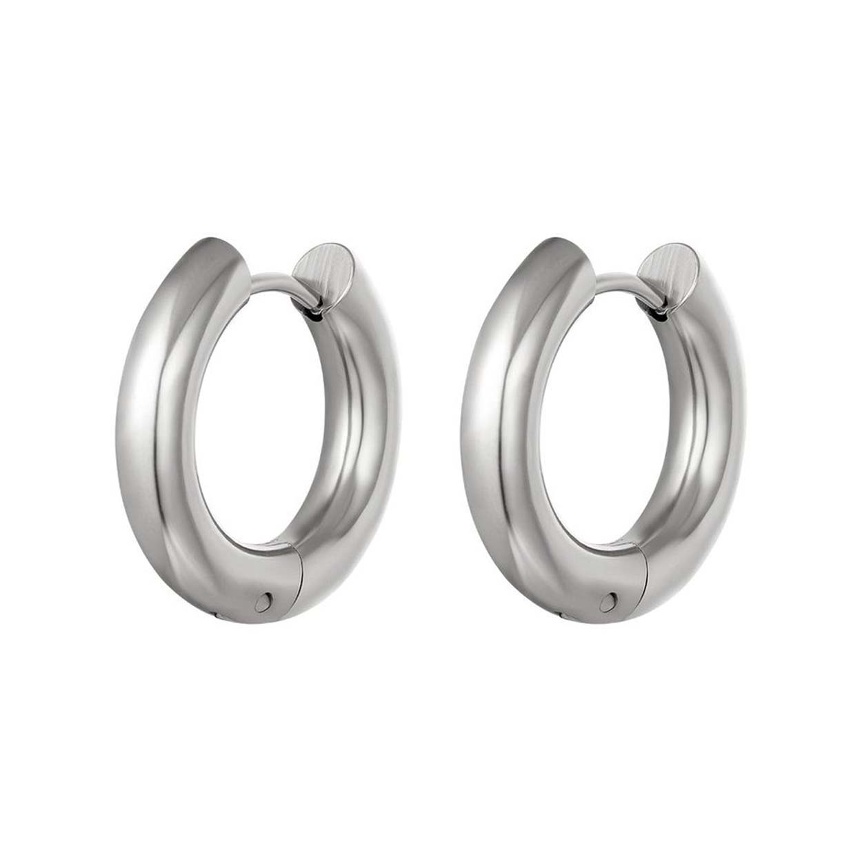 Creoler hoops örhängen i rostfritt stål silver medium