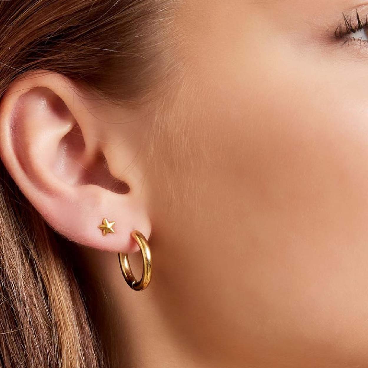 Creoler simple hoops örhängen i rostfritt stål silver xl - bild 4