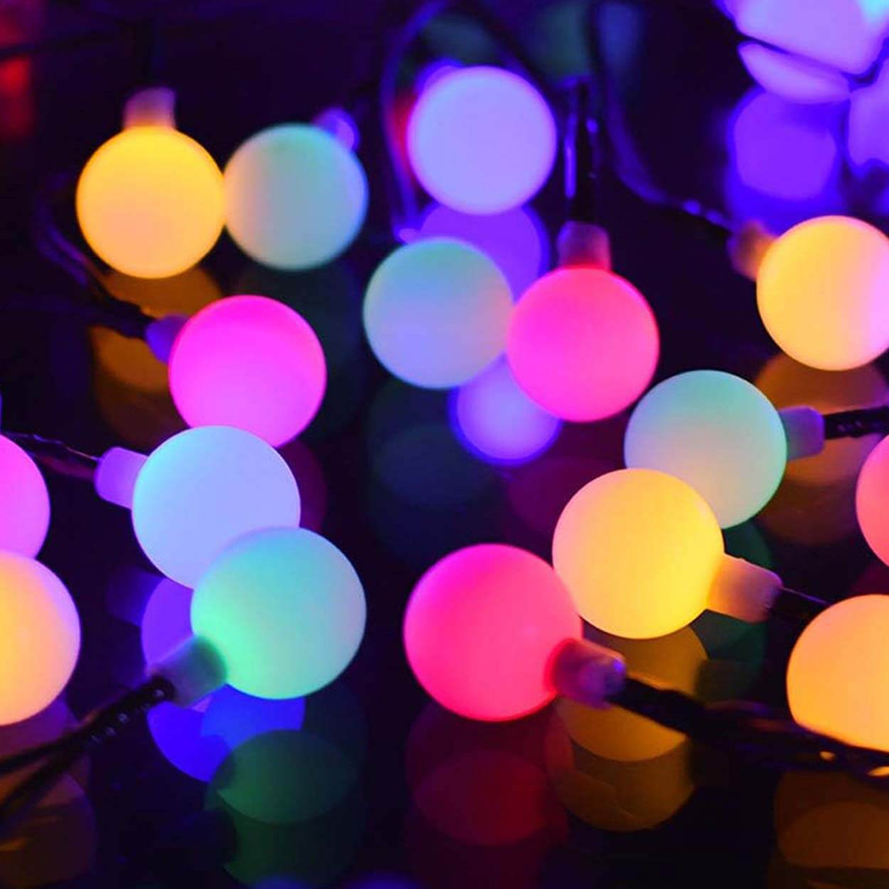 Solcellsdriven led-ljusslinga 40 färgglada lampor 7m - bild 8