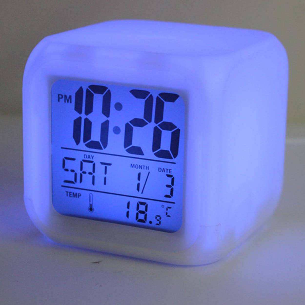 Väckarklocka rgb led nattlampa alarmklocka - bild 9