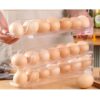 2 stk. Eggdispenser til kjøleskap | eggeboks for 14 egg transparent