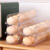 2 stk. Eggdispenser til kjøleskap | eggeboks for 14 egg transparent