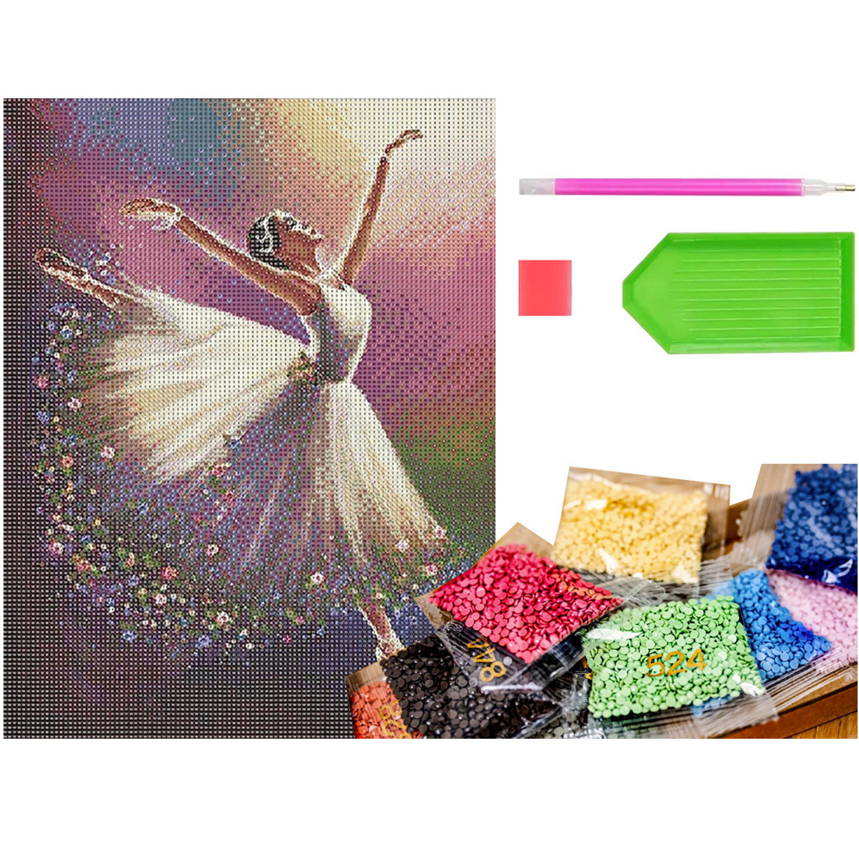 Diamond painting diy diamanttavla ballerina 30x40cm - bild 5