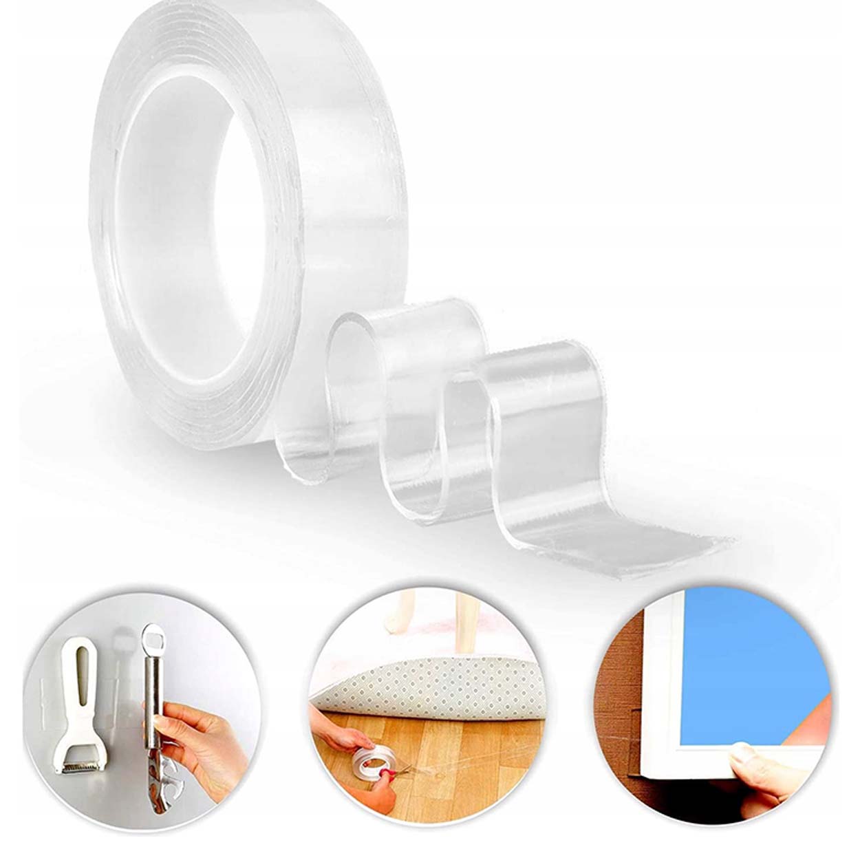 Dobbeltklebende nanotape transparent 3 m - bilde 5