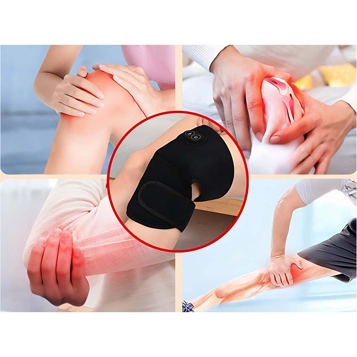 Knä-, armbågs- och axelstöd med värmeterapi och vibrationsmassage - bild 3