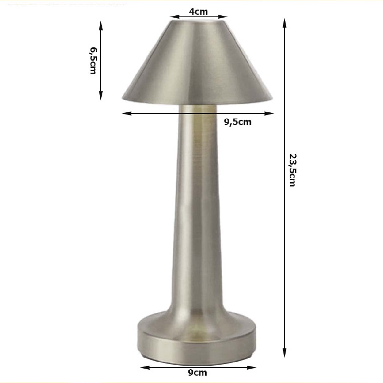 Retro uppladdningsbar bordslampa i metall dimbar silver - bilde 2