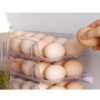 Stablebar egge-dispenser for kjøleskap | eggeboks for 14 egg gjennomsiktig