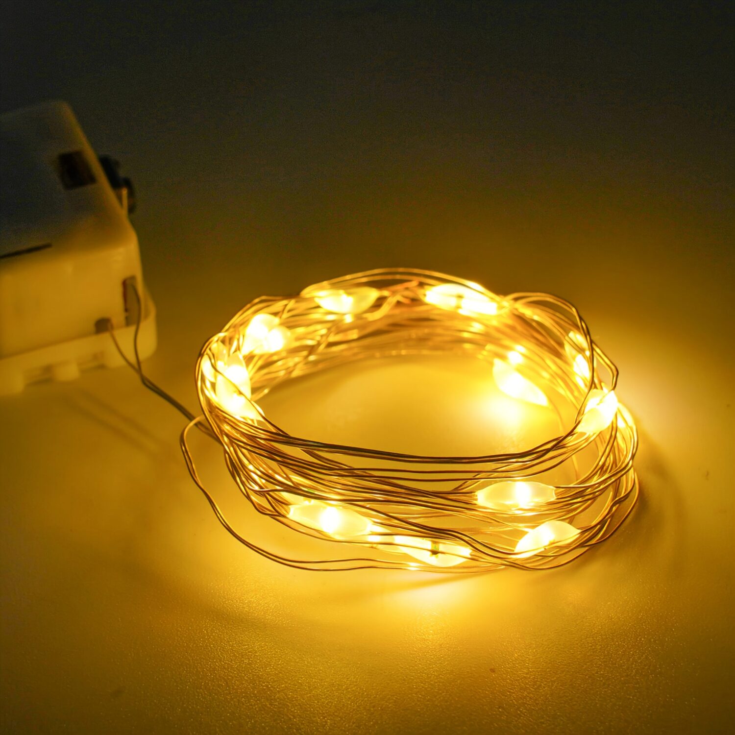 2 stk. Batteridrevet led lyslenke varm hvit 1 m - bilde 9