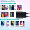 25w usb c snabbladdare med 1m typ c-kabel – kompatibel med samsung galaxy, iphone och ipad (usb-c) svart