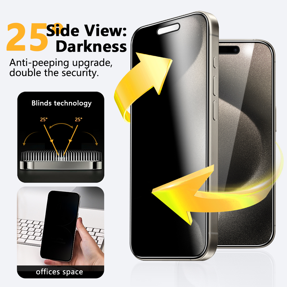 Iphone 17 air privacy-skjermbeskytter heldekkende hd herdet glass - bilde 3