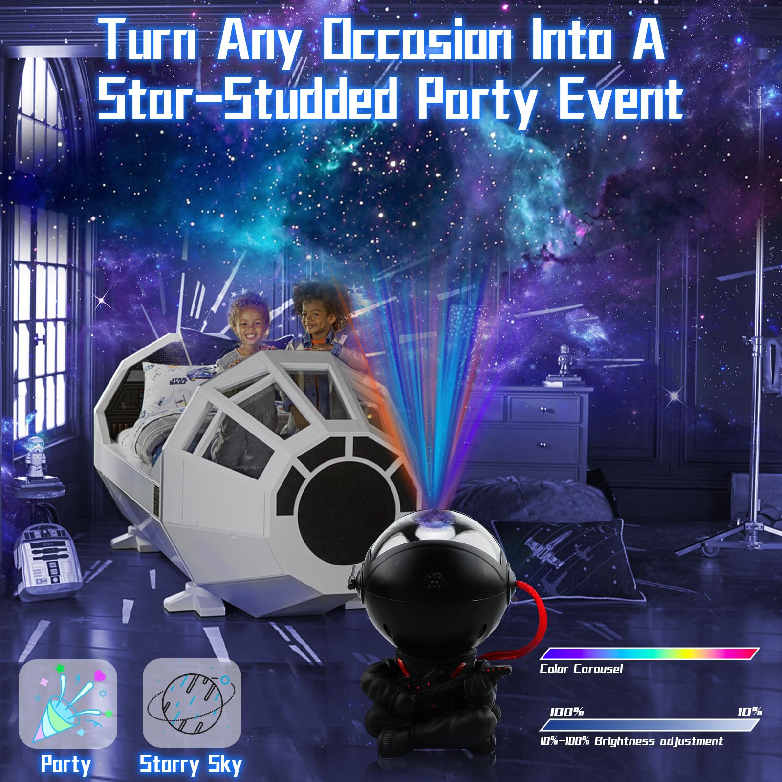 Astronaut nattlampe | rgb galaxy-lampe med supernova-stjernehimmel - bilde 5