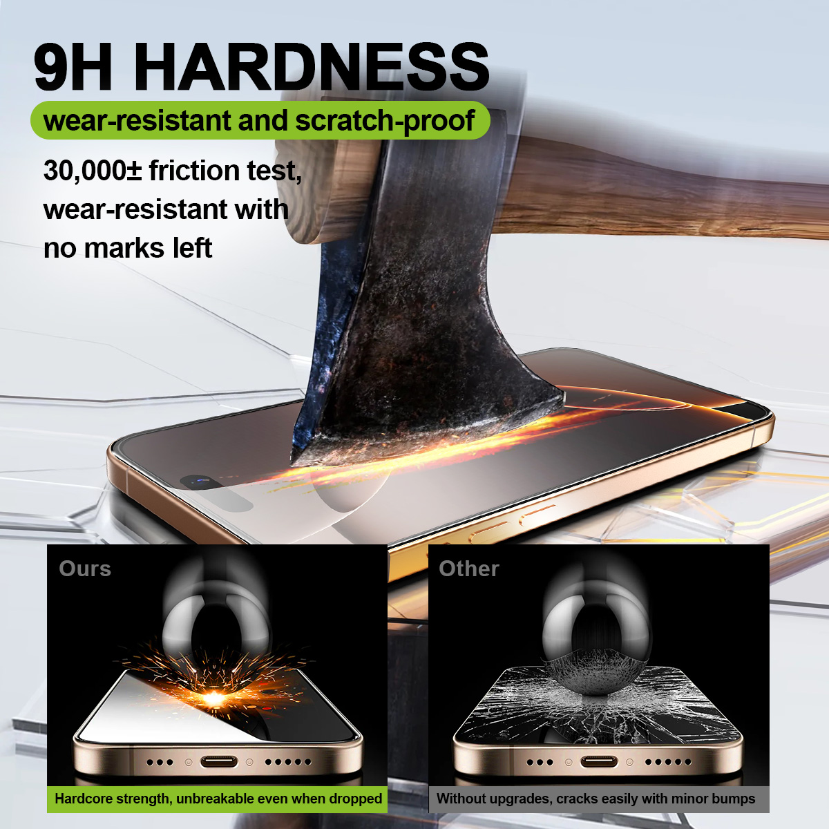 Privacy skärmskydd för iphone 14 plus – 9h härdat glas med enkel, bubblfri montering - reptåligt och oleofobiskt - bild 5