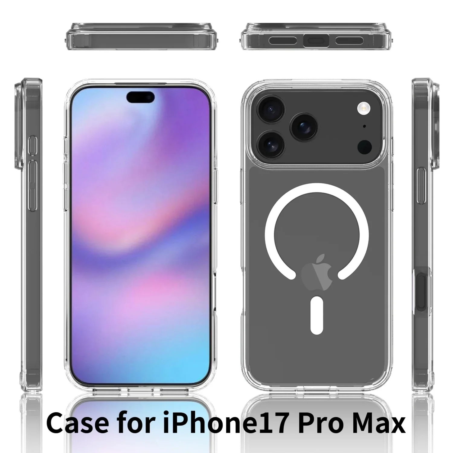 Iphone 17 pro max magnetisk mobildeksel magsafe-kompatibelt gjennomsiktig - bilde 7