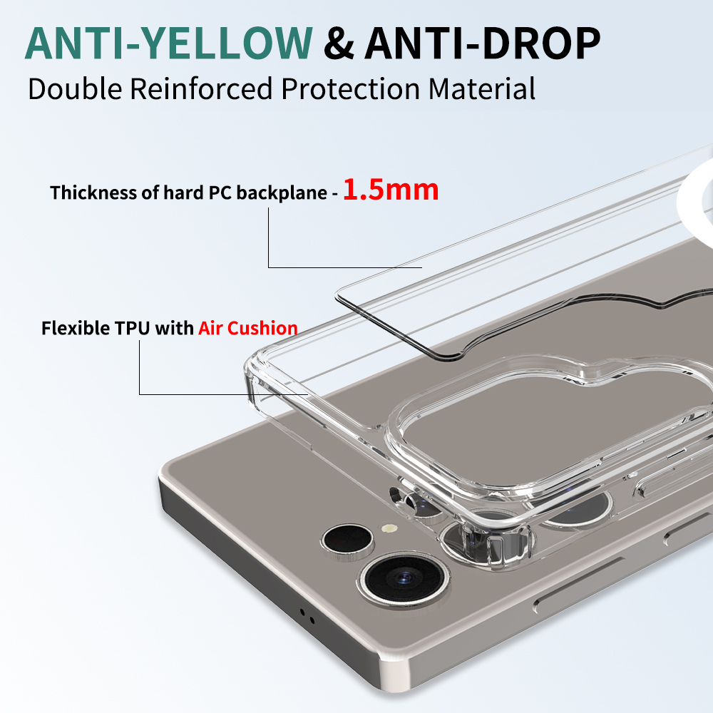 Galaxy s25 ultra magnetiskt mobilskal magsafe kompatibel genomskinligt - bild 3
