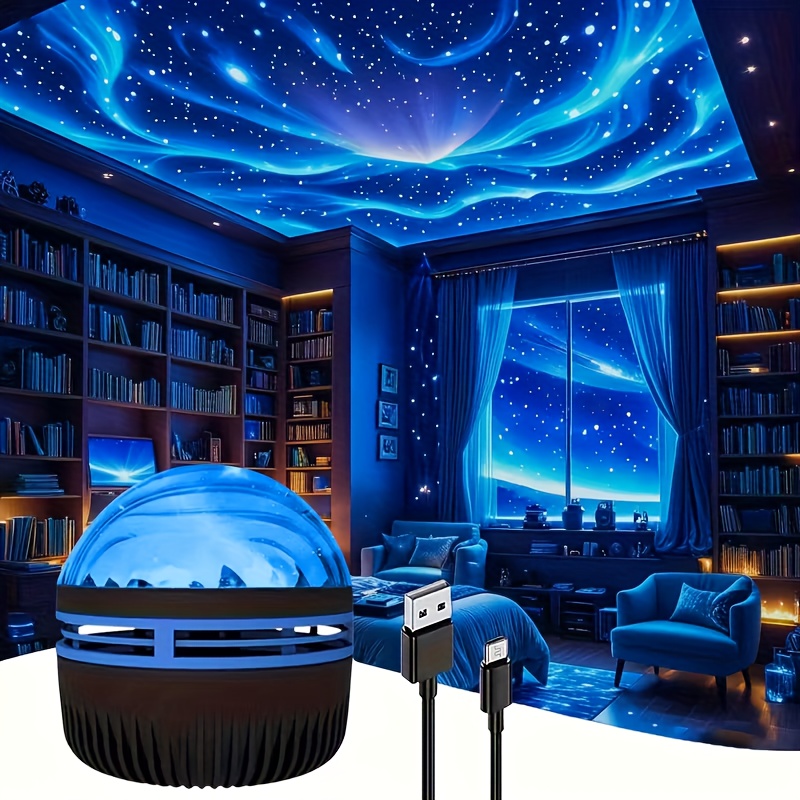 Mini roterende rgb nebula led-projektor nattlampe
