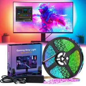 PC Sync RGBIC LED Strip för 32" Monitor – Ambilight, Gaming, USB
