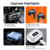 Trådlösa bluetooth in-ear hörlurar med led-laddningsetui och mikrofon vit