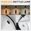 Bordslampa för flaska led – uppladdningsbar flasklampa med touch, 3 färgtemperaturer & dimmer svart