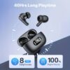 Trådlösa bluetooth in-ear hörlurar med led-laddningsetui och mikrofon vit