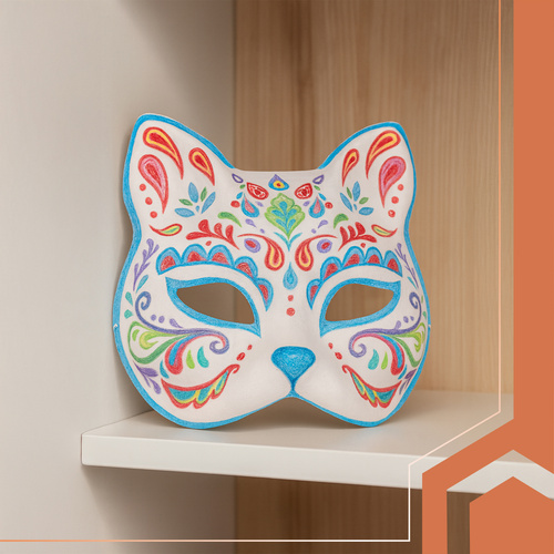 10-pack vita diy kattmasker för målning och pyssel - bild 2