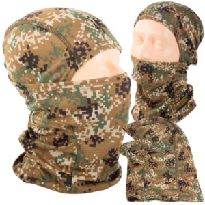 Multifunksjonell balaklava og ansiktsskjerf pixel camouflage