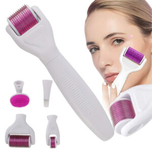 6-i-1 derma roller-sett for microneedling ansikt, hals og kropp