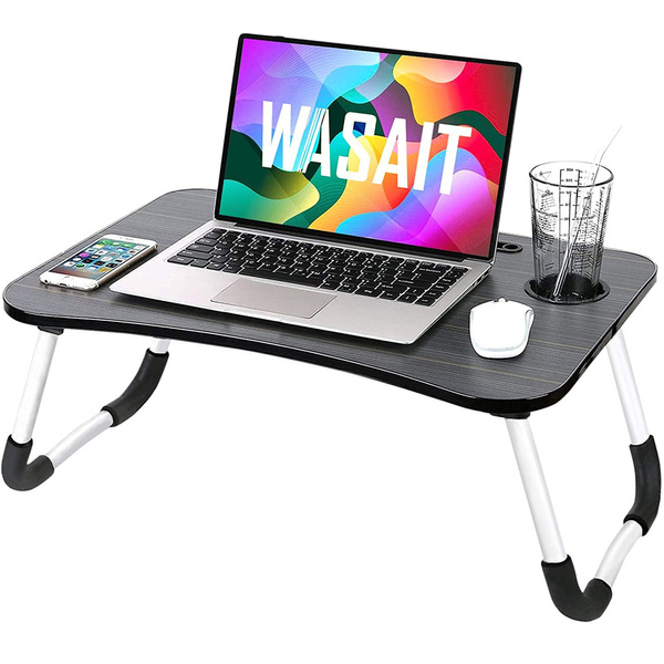 Multifunktionellt laptopbord med mugghållare för säng och soffa