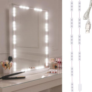 Hollywood LED Sminkspegelbelysning - 10-delars USB-set med 3 ljusfärger