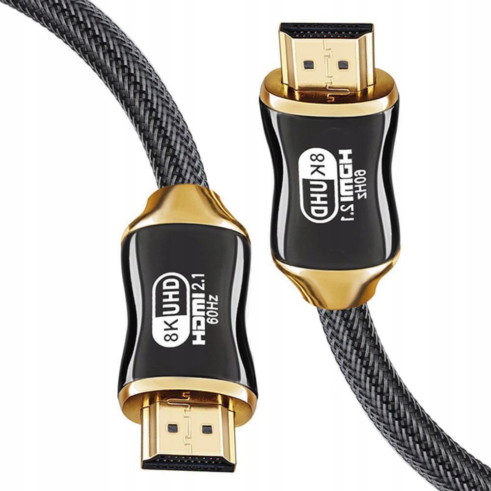 Hdmi 2. 1 ultra high speed kabel 8k@60hz, 4k@120hz guldpläterad 2m