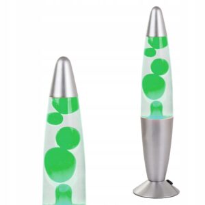 Lavalampa  – grön vaxlampa med justerbar ljusstyrka, nattlampa med retrodesign 34,5 cm