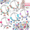 Diy sjarmarmbåndsett smykkesett med fargerike perler og charms