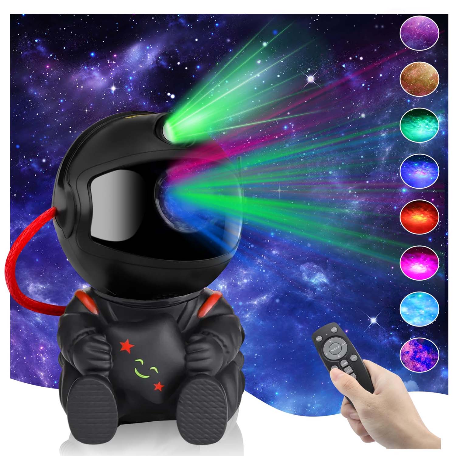 Astronaut nattlampe | rgb galaxy-lampe med supernova-stjernehimmel