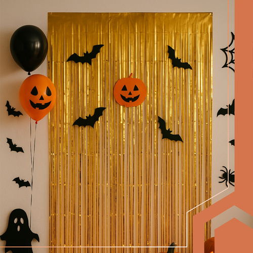 Glitterdraperi foliegardin 100x200cm guld - bild 2
