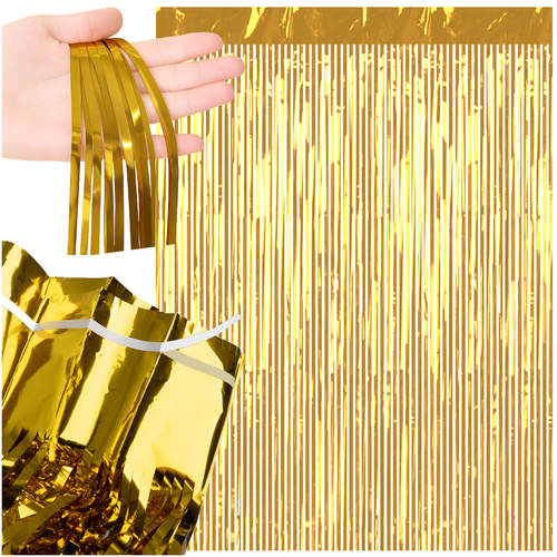 Glitterdraperi foliegardin 100x200cm guld