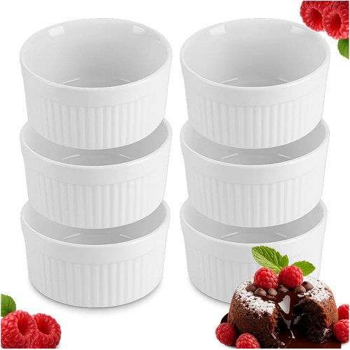 6 stk. Ramekins keramiske ovnsformer souffléformer 200 ml 90x46 mm - bilde 7