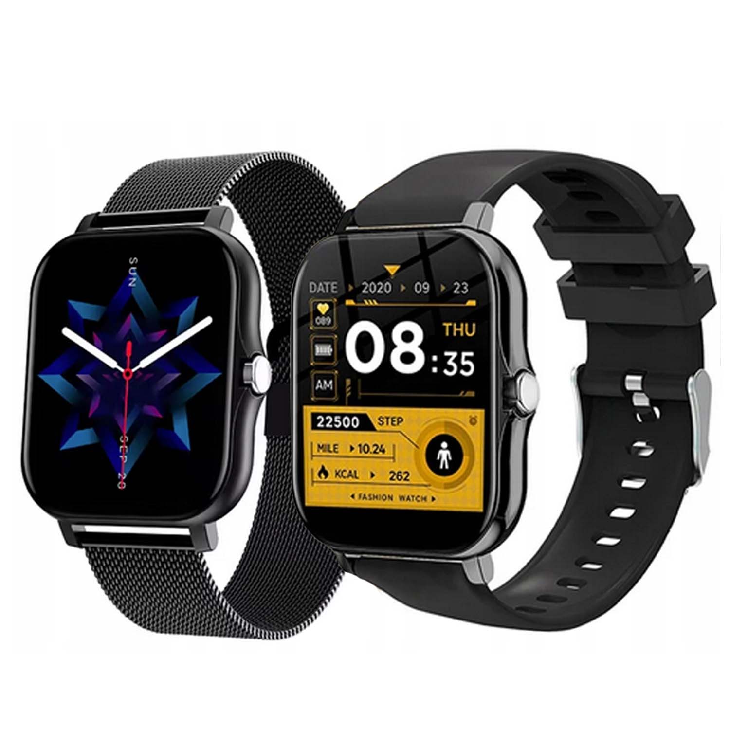 Fitpro bluetooth smartklokke med 2 armbånd | puls, blodtrykk, søvn og bevegelse, svart - bilde 3