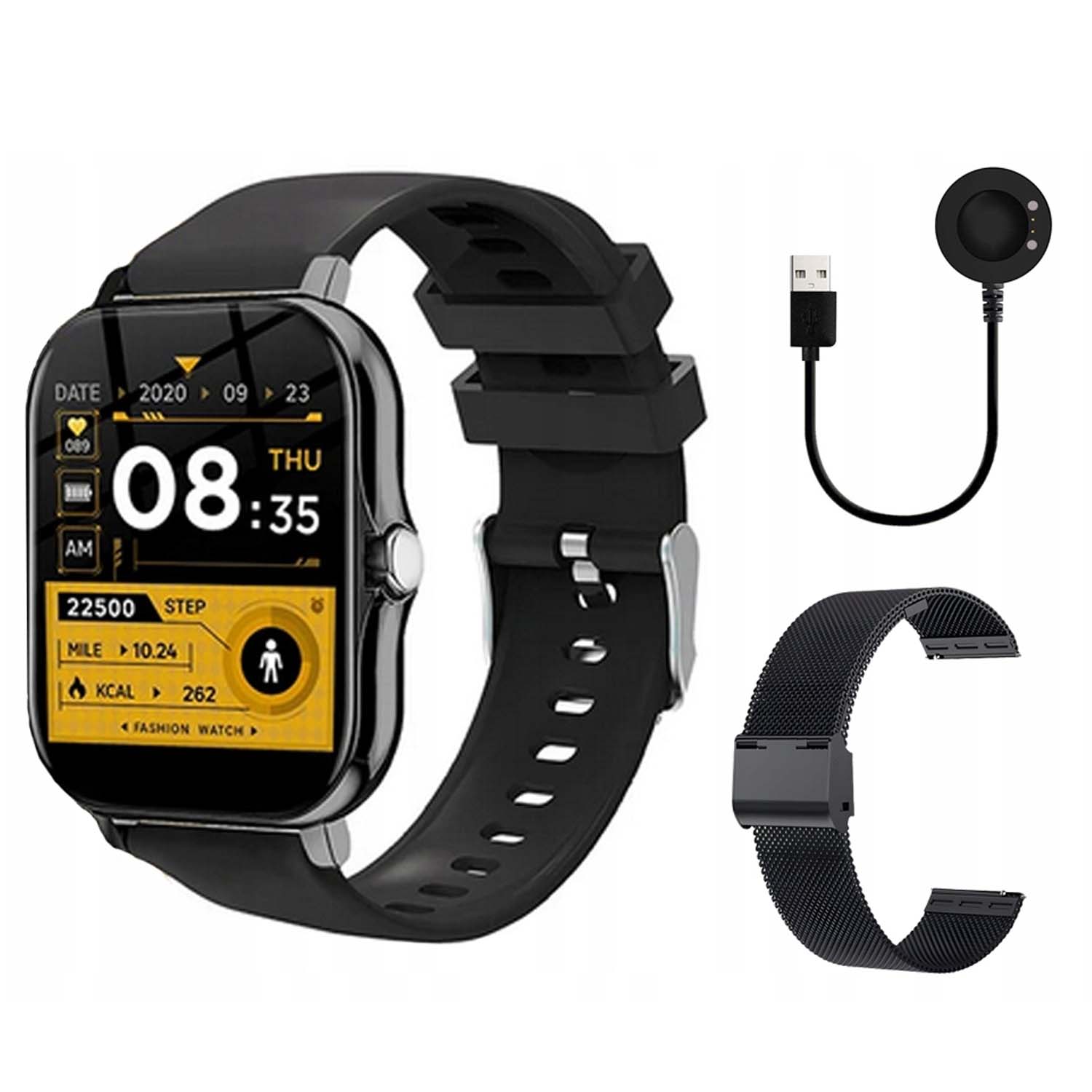 Fitpro bluetooth smartklokke med 2 armbånd | puls, blodtrykk, søvn og bevegelse, svart - bilde 8