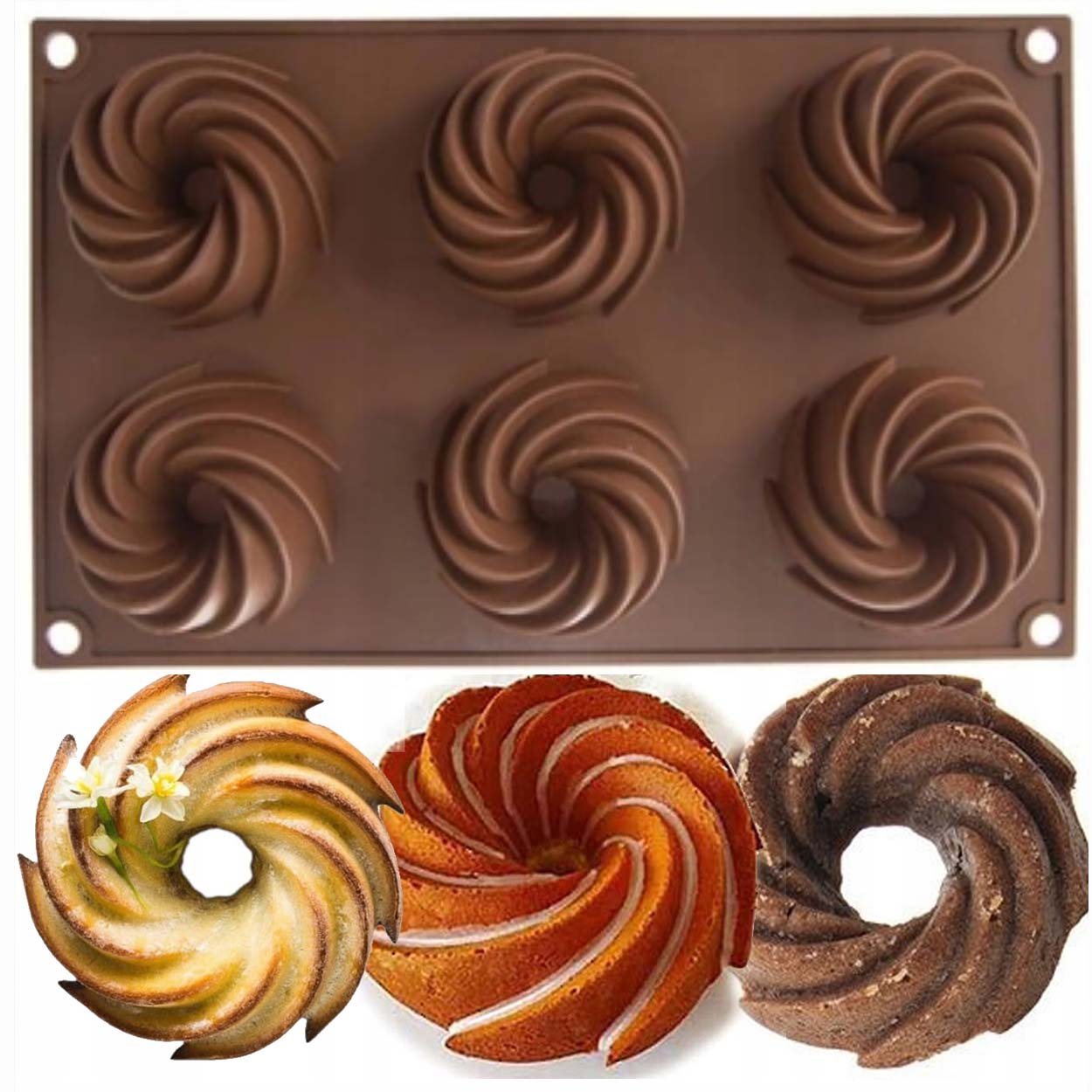Silikon bakform för spiral donuts, churros, kakor, muffins cupcakes och jello - bild 9