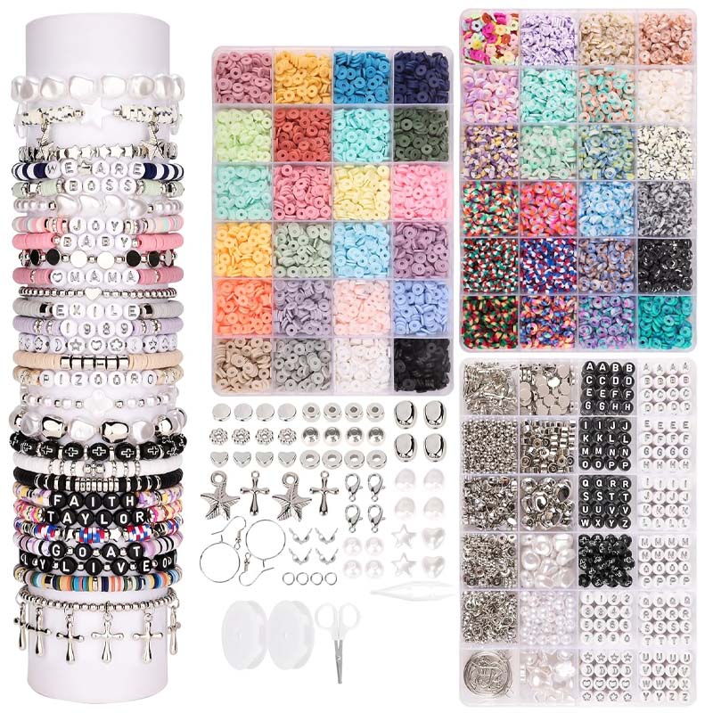 Diy smyckesset för armband & örhängen – extra stort pärlkit med 48 färger & tillbehör